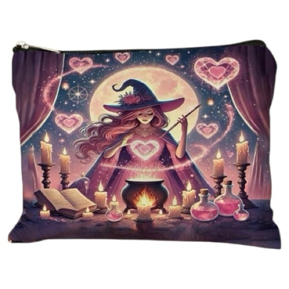 Witch Love Spell Makeup Bag Cosmetic Case  9.9”x 6.7” Zipper Pouch NWOT - Picture 1 of 3